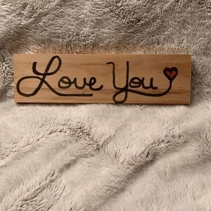 9” perfect Valentine gift.  LOVE YOU wall art